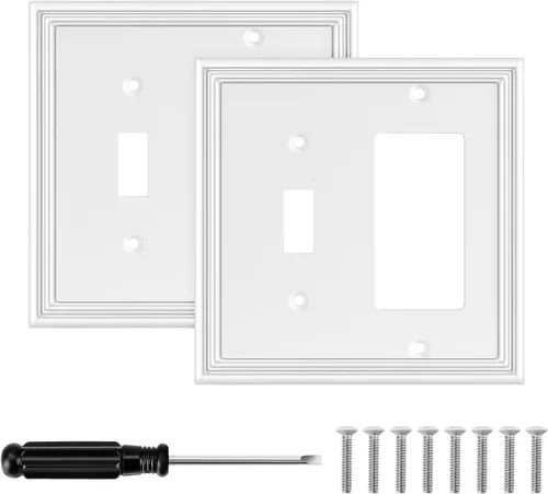 Miniatura 13 de Cubiertas blancas para enchufes de pared, placa decorativa moderna para interruptor de luz, cubierta de enchufe, placas de interruptor, cubierta