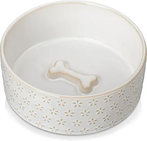 Miniatura 11 de Taza de comida para perros de cerámica MALACASA, 3.5 tazas o 32oz de plato de agua para comida de perro para razas medianas, taza para mascotas apta