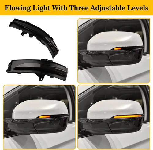 Miniatura 7 de [2 piezas] Luces de señal de giro secuenciales de espejo lateral para Ford Edge 2015 2016 2017 2018 lente ahumada ensamblada FT4B13B382AA