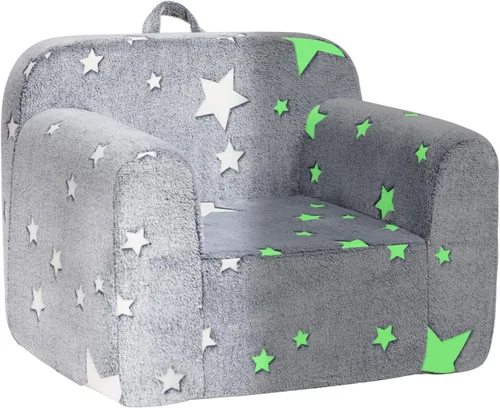 ALIMORDEN Silla de Espuma Ultra-Suave para Acurrucarse para Niños, Sofá de Lectura Sherpa Individual Acogedor para Niños y Niñas, Estrella