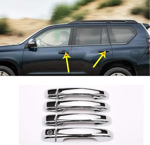 Miniatura 6 de 8 piezas para Toyota Land Cruiser Prado FJ150 150 2010-2019 ABS cromado manija de puerta accesorios de coche sin agujero inteligente