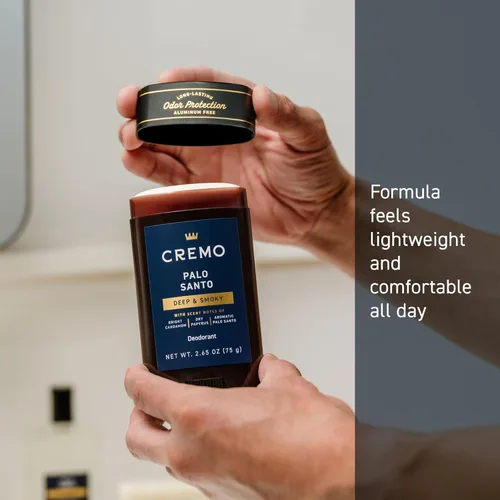 Miniatura 4 de Cremo Palo Santo - Desodorante sin aluminio para hombres, protección contra olores de larga duración de 48 horas, 2.65 onzas