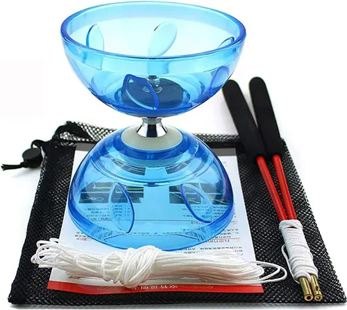 Diabolo - Juego de yoyo chino, diábolo de triple rodamiento, juguetes de malabares con LED coloridos Diábolo con varillas de diablo, cuerda de