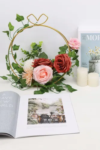 Miniatura 4 de LVEFIT 12 rosas artificiales de seda de color naranja quemado, ramo de rosas de seda de tallo largo para bodas, despedidas de soltera, fiestas