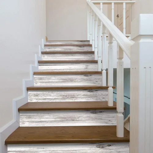 Miniatura 20 de funlife 14 tiras de calcomanías para elevadores de escaleras, vinilo para despegar y pegar, calcomanías decorativas para escaleras, 39.37 x 7.09