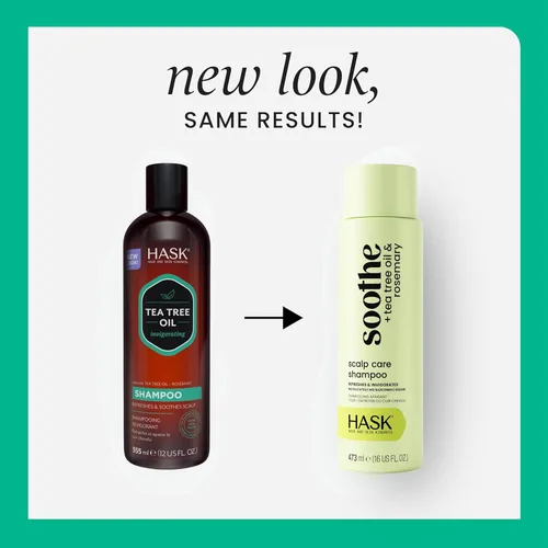 Miniatura 2 de HASK Juego de champú vigorizante de aceite de árbol de té y romero + acondicionador Refresca el cuero cabelludo, calma, sin sulfatos, sin