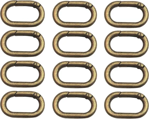 Miniatura 4 de 4pcs Mosquetón Metal Spring Llavero, Clip de Ganchos a Presión, Llavero Hebilla, Anillo Oval para Bolsos, Monederos BBC39 3 colores mezclados