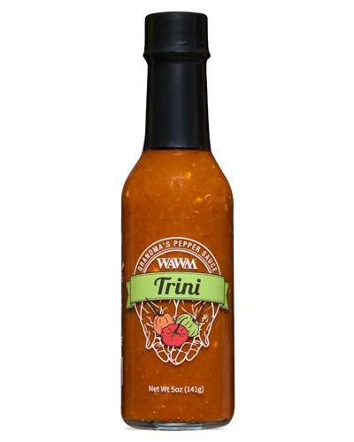 Grandma's Trini - Salsa de pimienta, sin OMG, vegana, sin gluten, baja en sodio, baja en carbohidratos gourmet con increíble sabor y patada de