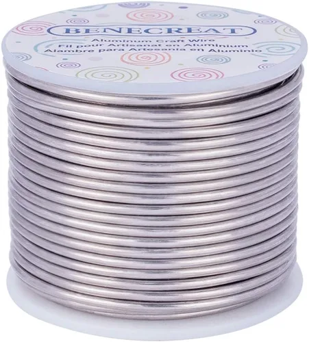 Miniatura 9 de BENECREAT Alambre de aluminio flexible para esculpir joyas de calibre 9, 55 pies, resistente al deslustre, para trabajos de joyería, manualidades