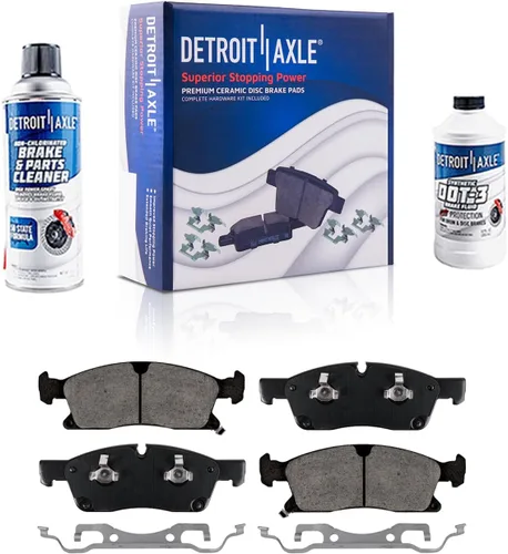Miniatura 104 de Detroit Axle - Pastillas de freno de cerámica delanteras Reemplazo de pinza de freno derecha para Dodge Ram 1500 Dakota, Ram 1500 Classic - Juego