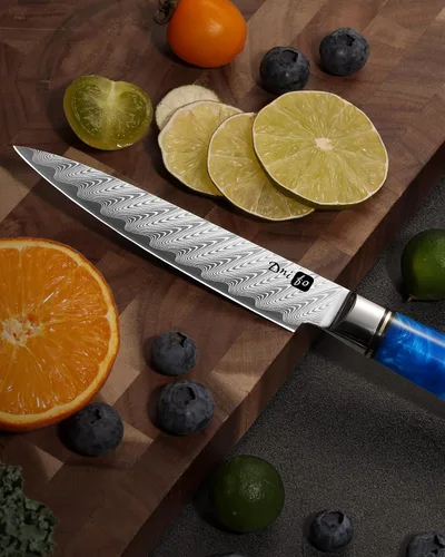 Miniatura 6 de Cuchillo de Utilidad de Cocina Dnifo de 5 Pulgadas, Cuchillo Mondador de Acero Damasceno VG10 Japonés, Cuchillo de Chef de Cocina Pequeño con Caja