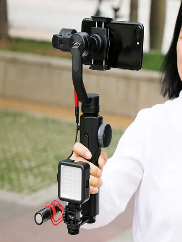 Miniatura 7 de ULANZI PT-3 Adaptador de montaje de zapata fría triple de aluminio para cardán (DJI Osmo Mobile 2/3, Zhiyun, Feiyutech), barra de extensión