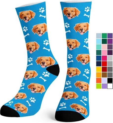 Miniatura 211 de Artsadd Calcetines personalizados para mujeres y hombres, amantes de los perros y gatos, regalos divertidos unisex personalizados