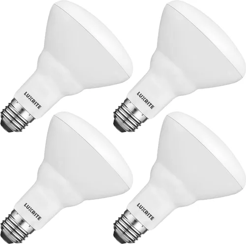 LUXRITE Paquete de 4 bombillas LED BR30, equivalente a 65 W, blanco cálido de 2700 K, regulable, 650 lúmenes, bombillas LED de inundación, 8.5 W,
