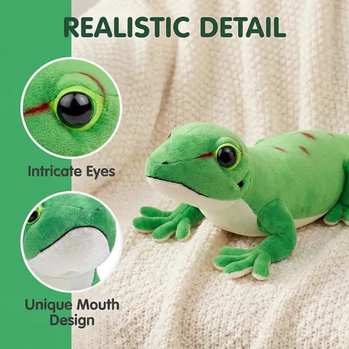 Miniatura 3 de Day Geckos - Peluche de lagarto realista de 16 pulgadas, peluche de lagarto Geckos de simulación, peluche de cola geckos suave, juguetes de animales