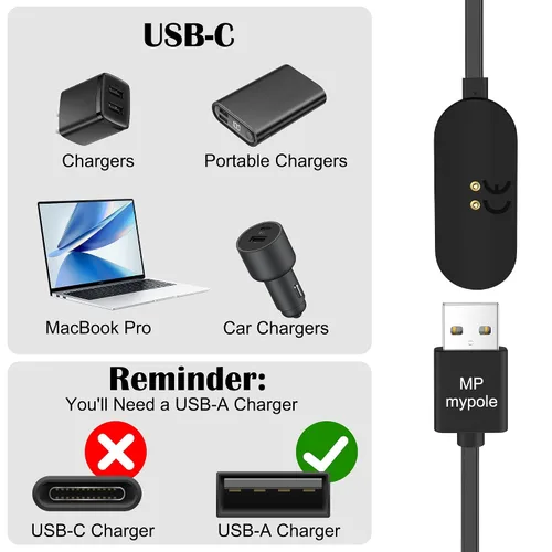 Miniatura 2 de MP mypole Base de cable USB para accesorios de repuesto (con 3 pantallas adicionales, 5+2 cepillos de limpieza)