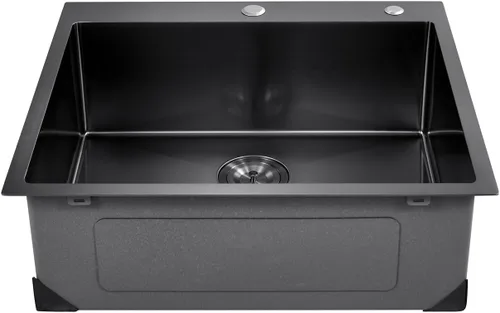 Miniatura 12 de VEVOR Fregadero de cocina empotrado de 25" con profundidad de 9" Fregadero de cocina de montaje superior de un solo tazón Fregadero de acero