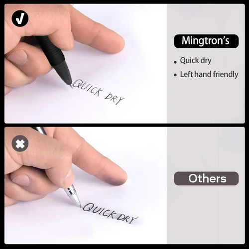 Miniatura 4 de Paquete de 100 bolígrafos de gel de punta fina, tinta negra, sin manchas, apto para manos izquierdas, clic y retráctil, escritura suave, 0.020 in