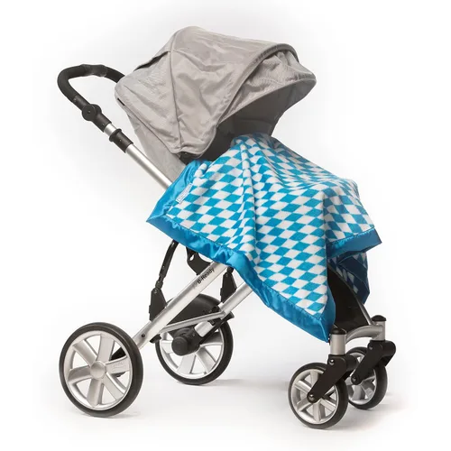 Miniatura 2 de SwaddleDesigns Manta para cochecito, acogedora manta de felpa para bebé/niño pequeño, 30 x 40 pulgadas, Forever Diamonds con ribete de satén azul
