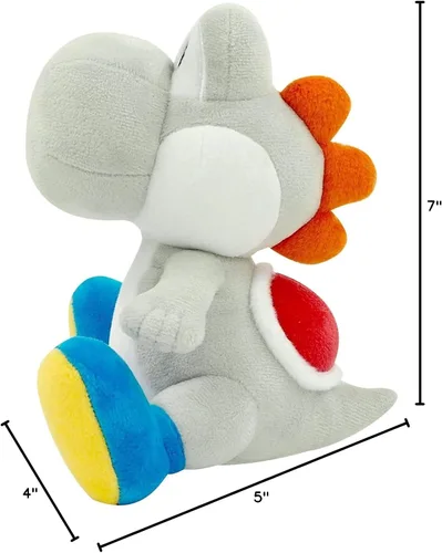 Miniatura 3 de Little Buddy 1393 Super Mario All Star Collection - Peluche Yoshi blanco de 7 pulgadas
