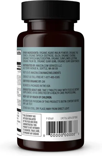 Miniatura 2 de Amazon Elements Complejo B orgánico de alimentos integrales, 98% de fuente de alimentos integrales, ingredientes dietéticos y otros derivados