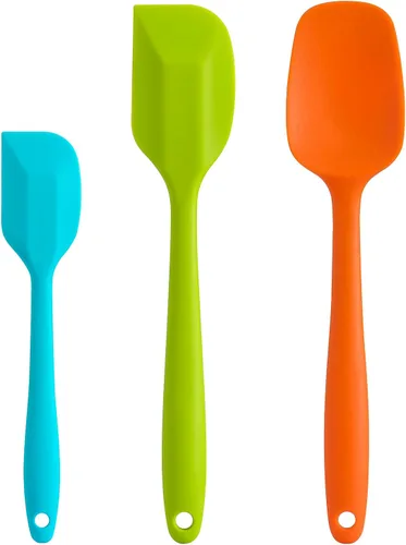 Miniatura 7 de Juego de espátulas de silicona, espátula de goma, cuchara y espátulas para hornear resistentes al calor de 600 °F (Aqua 3)
