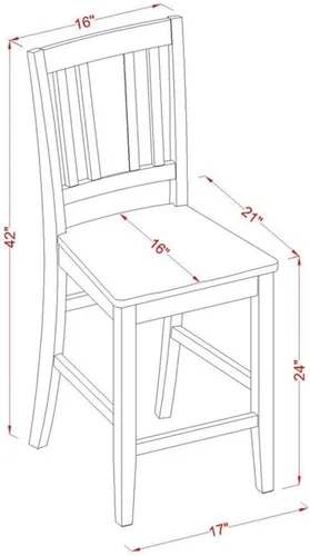 Miniatura 6 de East West Furniture EDBU5-MAH-W - Juego de encimera de cocina de 5 piezas, incluye una mesa de comedor redonda con pedestal y 4 sillas de comedor