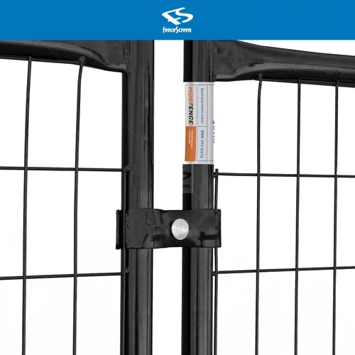 Miniatura 9 de FenceScreen Juego de abrazaderas de acero galvanizado con recubrimiento de polvo negro de 1-3/8 pulgadas con herrajes para paneles de cercado