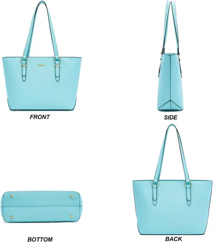 Miniatura 7 de YZAOLL - Juego de bolsas con cartera de cuero sintético, tamaño mediano, grande, bolsa de mano o de hombro para mujer