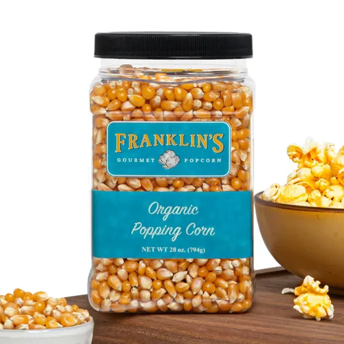 Miniatura 10 de Tubo de palomitas gourmet de Franklin's de 28 oz: granos clásicos para hacer palomitas - Hecho en EE. UU., sin OMG y 100% natural - Granos