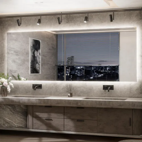 Miniatura 29 de TETOTE - Espejo retroiluminado para baño con luz, botón táctil regulable y función antivaho (horizontal o vertical)