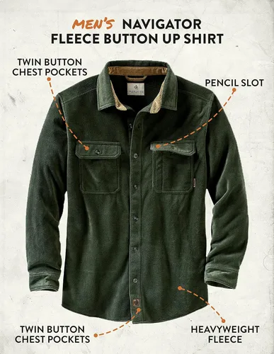 Miniatura 4 de Legendary Whitetails Navigator - Camisa de vellón para hombre con botones