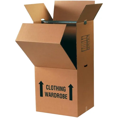 Miniatura 7 de BOX USA Cajas de mudanza altas para armario resistentes con barras de suspensión (paquete de 3) – 20 pulgadas de largo x 20 pulgadas de ancho x 45