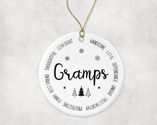 Adorno descriptivo de abuelos, adorno de Navidad con los mejores abuelos, regalo de recuerdo de Navidad de hija o hijo, regalo de adorno para