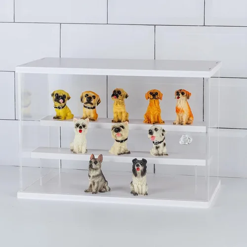 Miniatura 3 de CECOLIC Vitrina de acrílico, caja de almacenamiento transparente, cubo de encimera para coleccionables, figuras de acción, figuras en miniatura