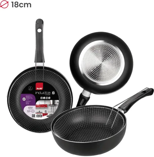Miniatura 4 de IBILI Sartén Set Inducta con Cesta 7.1 in, Aluminio, Negro/Plata