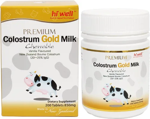 Miniatura 4 de Hi Well Premium - Leche de calostro bovino de Nueva Zelanda 200 comprimidos masticables de inmunoglobulina G (Igg) 20 ~ 25% (paquete de 3)
