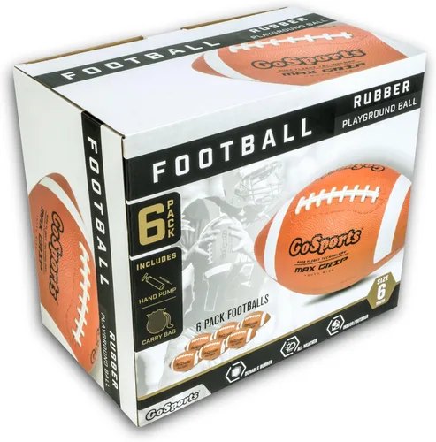 Miniatura 6 de GoSports Rubber Footballs - 6 Pack of Youth Size Balls with Pump & Carrying Bag