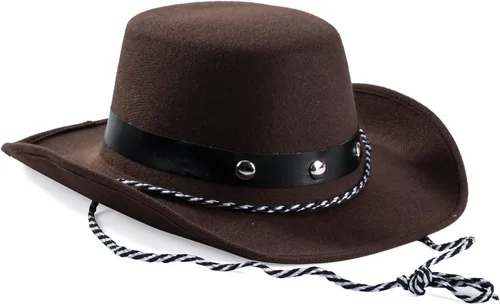 Miniatura 2 de Funny Party Hats Sombrero de vaquero de fieltro marrón para niños y bebés - Sombrero de fiesta occidental - Talla única, Marrón