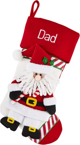 Miniatura 11 de Let's Make Memories - Medias navideñas personalizadas para la familia - Bordadas - De felpa 3D - Decoración navideña - 8"x18" - Familia bastón