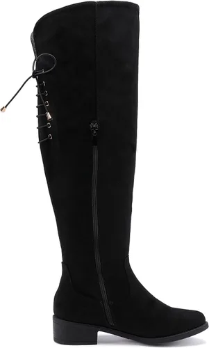 Miniatura 2 de EETTARO Botas altas de moda con cordones para mujer, con cremallera lateral, tacón de bloque