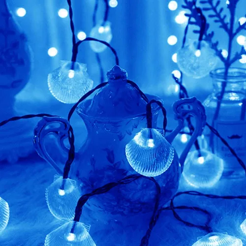 Miniatura 7 de Luces solares de estrella de mar, impermeables, de 15.7 pies, 20 luces LED de noche con estrellas de mar y océano, mar, mundo, luces de noche