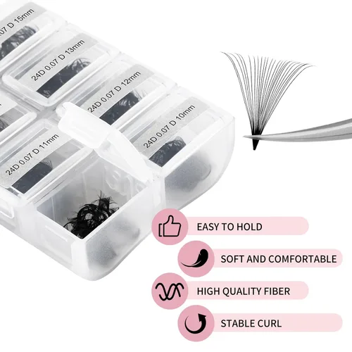 Miniatura 154 de Extensiones de Pestañas Rizo D 0.59-0.79 pulgadas Bandeja Mixta Seda Extensiones de Pestañas Clásicas Suministros Extensiones de Pestañas