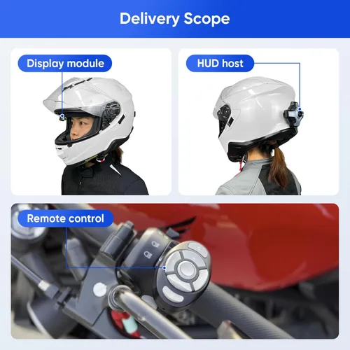 Miniatura 4 de Casco de Motocicleta E6+ HUD, Pantalla de Visualización Frontal, Bluetooth, GPS, CarPlay, Android Auto, Intercomunicador de Malla, Cámara de Visión