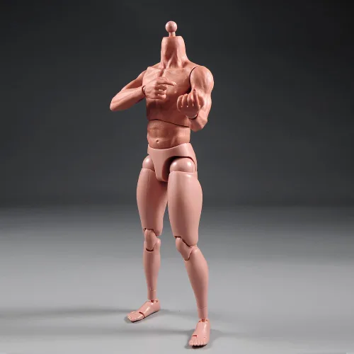 Miniatura 6 de Cuerpo masculino de escala 1/6, figura desnuda muscular flexible de 12 pulgadas, modelo de cabeza esculpida para colección de juguetes calientes