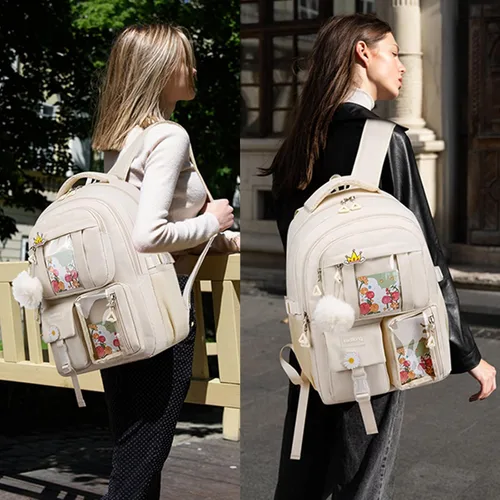 Miniatura 7 de kadilong Mochila escolar para adolescentes y niñas, lindas mochilas para mujeres, mochila estética para laptop, mochila para la escuela secundaria