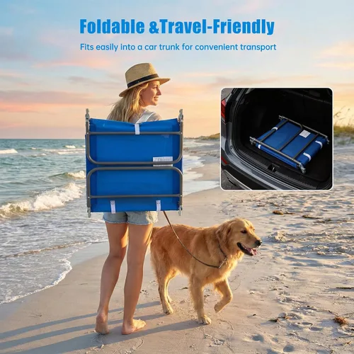 Miniatura 6 de SUNNYFEEL - Silla de bronceado plana con agujero boca abajo y ranuras para los brazos, silla de playa para tomar el sol, silla plegable de 5