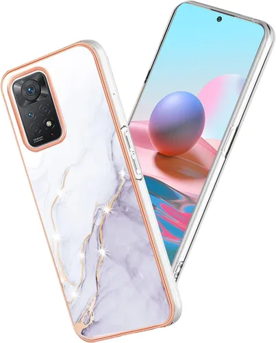 Compatible con Xiaomi Redmi Note 11 Pro Case Marble Case Silicone, Xiaomi Redmi Note 11 Pro Funda de silicona a prueba de golpes delgada antihuellas