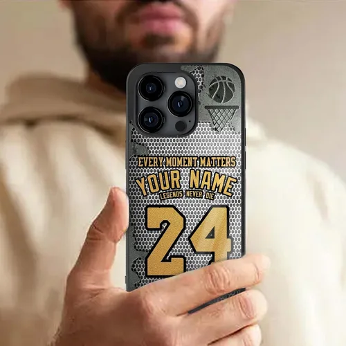 Miniatura 6 de Fundas de teléfono personalizadas con números de leyendas de baloncesto Never Die para iPhone 11, 12, 13, 14, 15, 16, 17, Pro Max Plus Mini X 6, 7