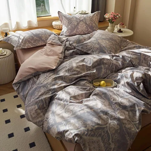 Miniatura 20 de AOJIM Blue & Brown Striped Duvet Cover Set Twin Size 100% Washed Cotton Stripe Bedding Set 3-Piece, Soft Zipper Comforter Cover and 2 Pillowcases